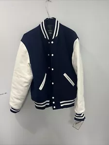 Holloway Melton Wolle 24 Unzen Varsity Jacke mit Echtlederärmeln 224183 - Bild 1 von 13