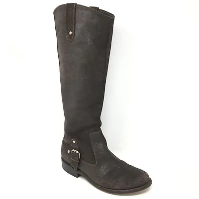 Botas de montar Dolce Vita para mujer Zapatos Talla 7M Marrón Gamuza Espalda Cremallera Hebilla U1 Foto 1 de 4