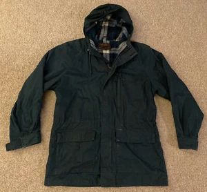 Vintage Eddie Bauer Herren L Wolle kariert gefüttert Mountain Nylon Jacke mit Kapuze - gebraucht - Bild 1 von 12
