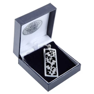 Scottish Rectangular Thistle Pewter Pendant - LP24 - Picture 1 of 1