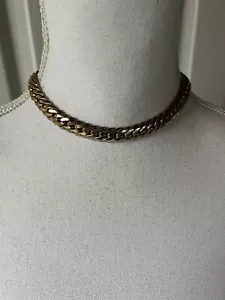 Vintage Coro Gold Tone interlocked Choker Necklace or double strand bracelet - Picture 1 of 7