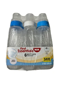 First Essentials Clear View Silicone Plastic 9 oz Baby Bottle - 6 Pack - Picture 1 of 2