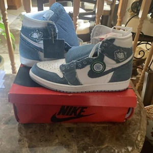 Size 12 - Nike Air Jordan 1 High OG Denim (DM9036-104) Women’s Fast Ship - Picture 1 of 18