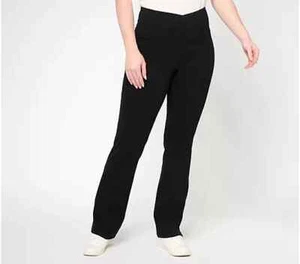 Women with Control Elite Prime Stretch Denim Flare Pants Noir Plus 22 A615327 - Picture 1 of 1