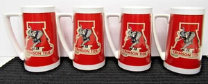 Vintage 1970's Alabama Crimson Tide Set of 4 Football Thermo Serv Plastic Mug - Picture 1 of 13