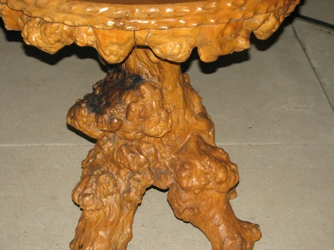 Vintage Burl Wood, Walnut?, table 29 inch dia. Hand made, one of a kind Cover