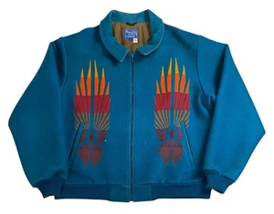Chaqueta de bombardero vintage Pendleton Beaver State con estampado azteca para hombre talla XL hecha en EE. UU. - Imagen 1 de 19