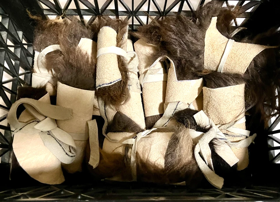 (Маленькие размеры) первоклассный бизон буйвол лом меха скрыть кожи новый дубленый мягкий желтовато-коричневый! - Изображение 1 из 1