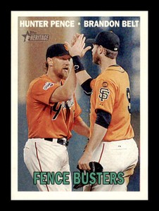 2016 Topps Heritage Hunter Pence Brandon Belt #423 San Francisco Giants
