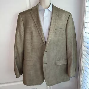 Ralph Lauren Herren Seidewolle beige Houndstooth Blazer Jacke Sportmantel 44 L EUC - Bild 1 von 12