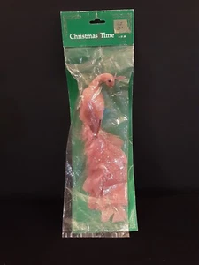 Nuevo adorno navideño vintage rosa pavo real aún sellado de Frank's Nursery - Imagen 1 de 8