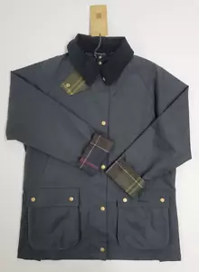 Barbour Acorn Wax Jacket - LWX0752NY51 Navy Blue - Women's US 10 NEW (Read) - Picture 1 of 24