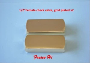 Lowrider Hydraulics gold plated 1/2" Female  NPT check valve, 2 pieces - Imagen 1 de 15