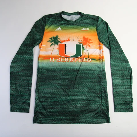 Miami Hurricanes adidas Long Sleeve Shirt Men's Black/Orange New Cover