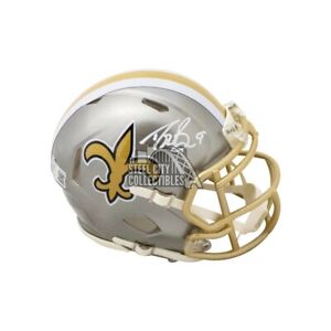 Drew Brees Autographed New Orleans Saints Flash Mini Football Helmet - BAS COA