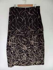 Gonna Vintage Giorgio Fiorlini 18 Nera Marrone Lunga Foderata Spacco Laterale Autunno - Foto 1 di 6