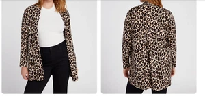 NEW $79 Vince Camuto Leopard Print Long Sleeve Tunic Knit Statement Cardigan 1X - Picture 1 of 6