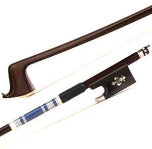 An Master Coffee Color Carbon Fiber Violin Bow 3/4 Ebony Fleur-de-Lys Frog Light - Picture 1 of 11