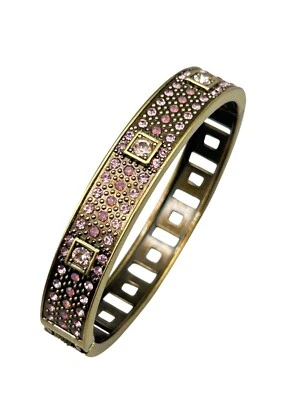 Brazalete Brazalete con Bisagras HEIDI DAUS Oro Antiguo y Cristales Rosa Foto 1 de 4