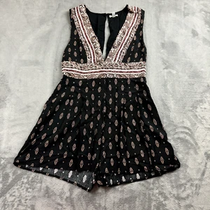Anthropologie Ecote Womens Romper Size 4 V-Neck Paisley Feminine Dainty 70s Boho - Picture 1 of 11