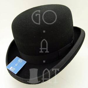 VINTAGE Wool Felt Dura Bowler Derby Top Hat Men Women | Black | Size 55 57 59 61