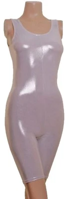 Catsuit Unitard White Silver Swirl Metalic  (#LEXI) sale item - Image 1 of 4
