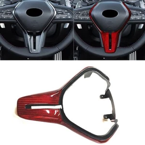Car Steering Wheel Cover Trim For Infiniti Q50 Q60 2017 2018 2019 2020-2023 Red - Picture 1 of 8