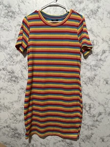 Abito donna SHEIN a costine colore arcobaleno a righe taglia 1X - Foto 1 di 10