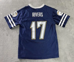 San Diego Chargers #17 Philip Rivers Boys Youth L Jersey Navy Blue Screened - Picture 1 of 13