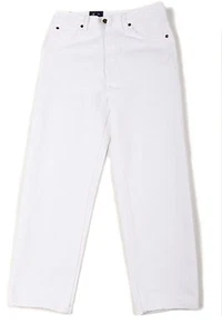 Boy's Eagle Blue Jeans Classic/Straight Leg White Denim Everyday Solid Size 4-7 - Picture 1 of 2