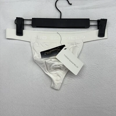 Todd Sanfield thong Underwear Men's Small White Supima Cotton Minimal Strap NEW - Image 1 of 4