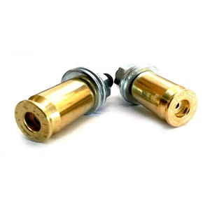 2 Real 45 Auto "Brass" License Plate Frame Bolts - Motorcycle Bullet Tag Screws - Picture 1 of 2