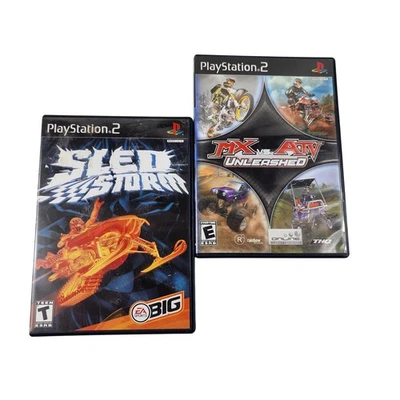 Sled Storm + MX vs ATV Unleashed PlayStation 2 PS2 Video Game Lot THQ EA Sports - Image 1 of 4