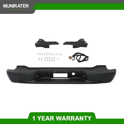 Steel Rear Step Bumper Black For 2000-2006 Chevrolet Tahoe Suburban GMC Yukon Foto 1 de 4