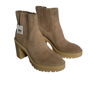 Stivaletti Dolce Vita scamosciati chelsea suola a strappo tacco a blocco tortora donna taglia 8,5 - Foto 1 di 11