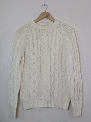 Vintage Kings Road Sweater Mens Medium Ivory Chunky Crew Neck Grandpa 90s 80s - Image 1 of 4