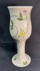 Meahan Bernard Large Swirly Gig Hand Carved/painted 9 1/2” Tall Goblet - Picture 1 of 12