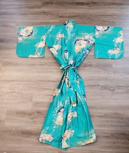 Vintage Japanischer 100% Baumwolle Morgenmantel Einheitsgröße Hergestellt in Japan - Bild 1 von 6