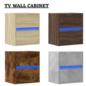 TV Wall Cabinet with LED Lights TV Unit Floating TV Stand Living Room Furniture - Picture 1 of 37