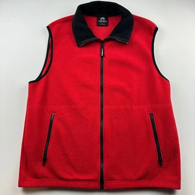 Weatherproof Garment Company Fleece Vest Mens Size L Full Zip Red Black Gorpcore - Image 1 of 4