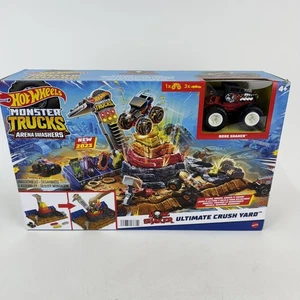 Hot Wheels Monster Trucks Arena Smashers BONE SHAKER Ultimate Crush Yard NUOVO - Foto 1 di 10