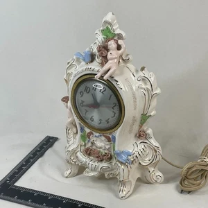 Capodimonte Stil Porzellan elektrische Kaminuhr mit Telechron Modell W, 50er Jahre - Bild 1 von 9