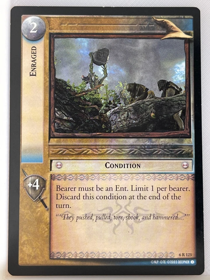 LORD OF THE RINGS TCG ENTS OF FANGORN RARE CARD 6R123 ENRAGED lp - Image 1 of 1