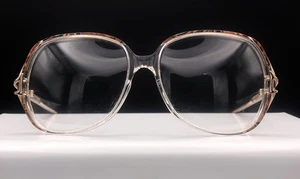Vintage Brown Red Patterned 70's 80's Plastic Women's Spectacle Glasses Frame - Picture 1 of 10