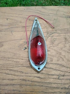 1 1960s Truck Cab Clearance Marker Lights Red Yankee 77 Teardrop Vintage - Picture 1 of 4