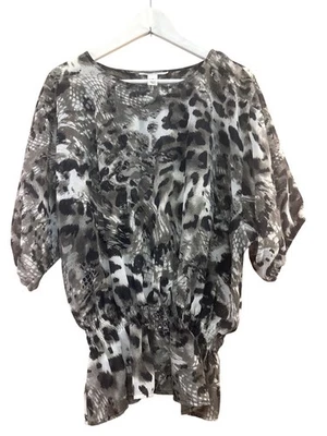 Женская блузка Kenneth Cole New York с анималистическим принтом размер 4 - Изображение 1 из 4