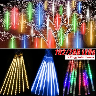 192/288LED Light Falling Rain Tree String Light  Xmas Garden Party Decor Outdoor - Image 1 of 4