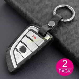 2x Carbon Fiber Car Key Fob Case Cover For BMW 1 2 3 4 5 6 7 8 Series X5 M3 - Picture 1 of 9