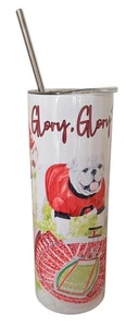 UGA University of GA Bulldogs 20 oz Stainless Steel Tumbler - Picture 1 of 2
