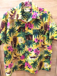 VTG  Waikiki 76 Hawaiian Disco Shirt Mens Size L Hippie Tiki Colorful Tropical - Picture 1 of 17